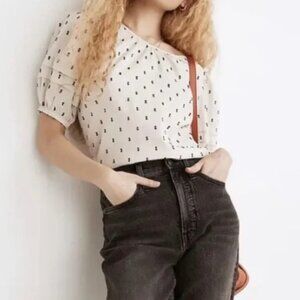 Madewell Polka Dot Blouse Size Small